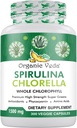 Organik Veda Spirulina & Chlorella Capsules, 1500 mg, 300 Kont - Spirulina Chlorella Capsules with Super Green Antioksis, Phycocyanin, Amino Asit - Boost Immunity, Energy, Support Digestion