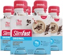 SlimFast Meal Change Shake, Original Cappuccino Delight, Kilo kaybı için 10g, 11 Fl. Oz Şişe, 4 Kont (Packing May Vary)