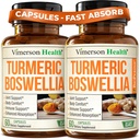 Boswellia Serrata Turmeric Supplement για την κοινή υποστήριξη και την ισορροπία φλεγμονών – Turmeric Boswellia Supplement με εκχύλισμα τζίντζερ & μαύρου πιπεριού για την ενισχυμένη απορρόφηση – Non-GMO - 2pack
