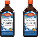 Carlson - The Very Finest Fish Oil, 1600 mg Omega-3s, Liquid Fish Oil Supplement, Norveç Fish Oil, Wild-Caught, Sustainable Sourced Fish Oil Liquid, Orange, 16.91 Fl Oz (Pack of 2)