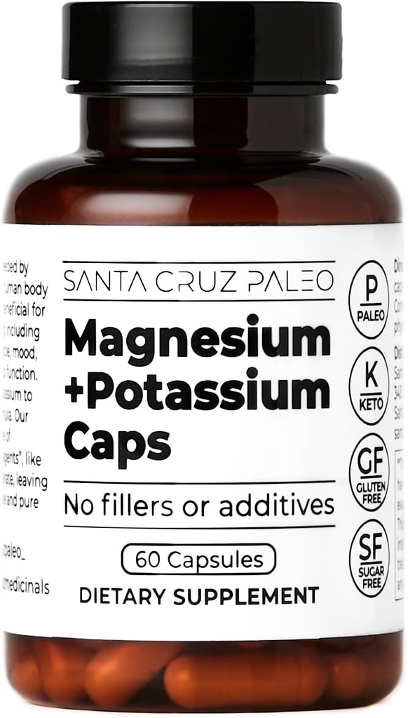 Santa Cruz Paleo Magnezyum Pyum Capsules, Glycinate ve Pyum Citrate, Gluten Free, Keto, Sugar Free, Paleo, Genel Sağlık, Beyin, Kas, Bone ve Enerji Desteği, 60 Capsules