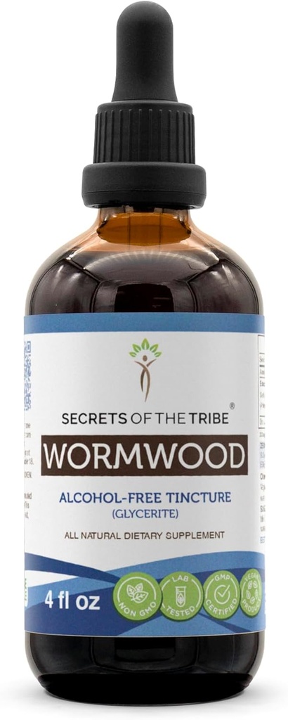 Tribe Wormwood Alkol Özgür Sıvı Türlemenin Sırları, Wormwood (Artemisia Absinthium) Herb (4 FL OZ)
