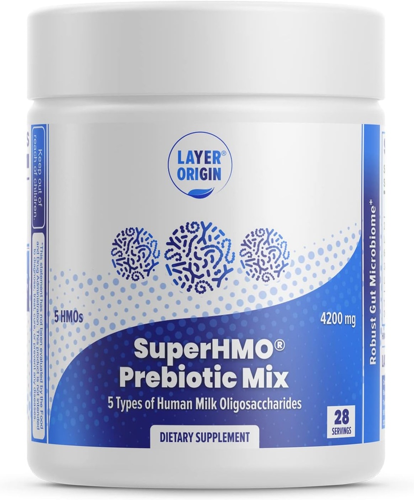 Katman Origin SuperHMO Prebiyotik Mix with 5-HMO Prebiyotik Fiber for Gut, Digestion, Brain Health - Toz, 28 Hizmet