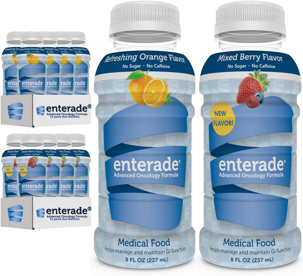 enterade AO 24 Packs Karma Berry ve Orange Sche, Tedavisi GI Side Etkilerini Azaltmak için özel olarak formüle edilmiştir, 8oz Karma Berry (12 paket) + 8oz Orange (12 paket).