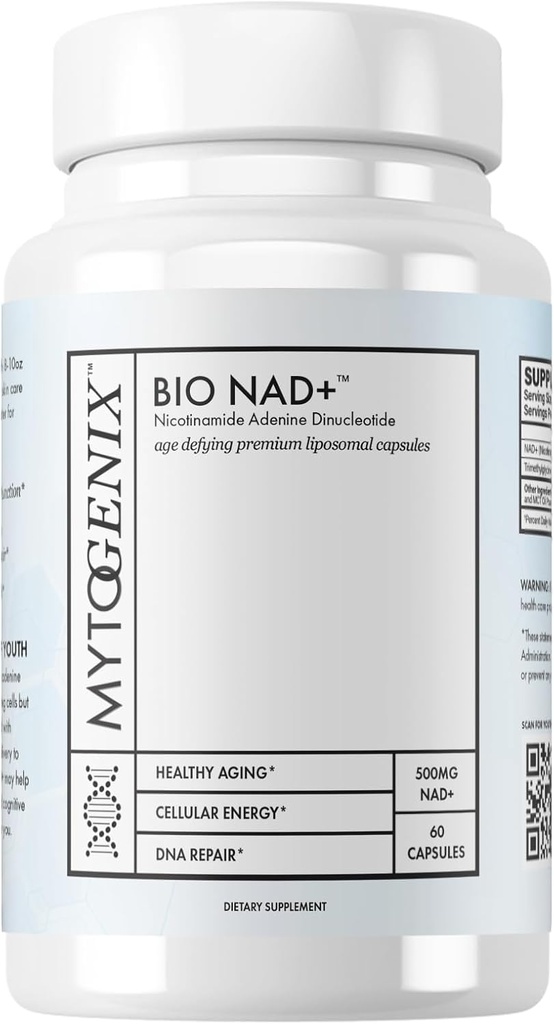 Saf NAD+ Capsules - Nicotinamid Adenine Dinüotid - NAD+ Supplement - 60 Capsules Per Şişe- 500 mg NAD+ Servis başına - Anti-Aging - Hücre Sağlığı ve Fonksiyonu - DNA Onarımı - Hücresel Sağlık ve Fonksiyonlar - DNA Onarımı - NAD+ Supplement - 60 Capsules Per Şişe- 500 mg NAD+