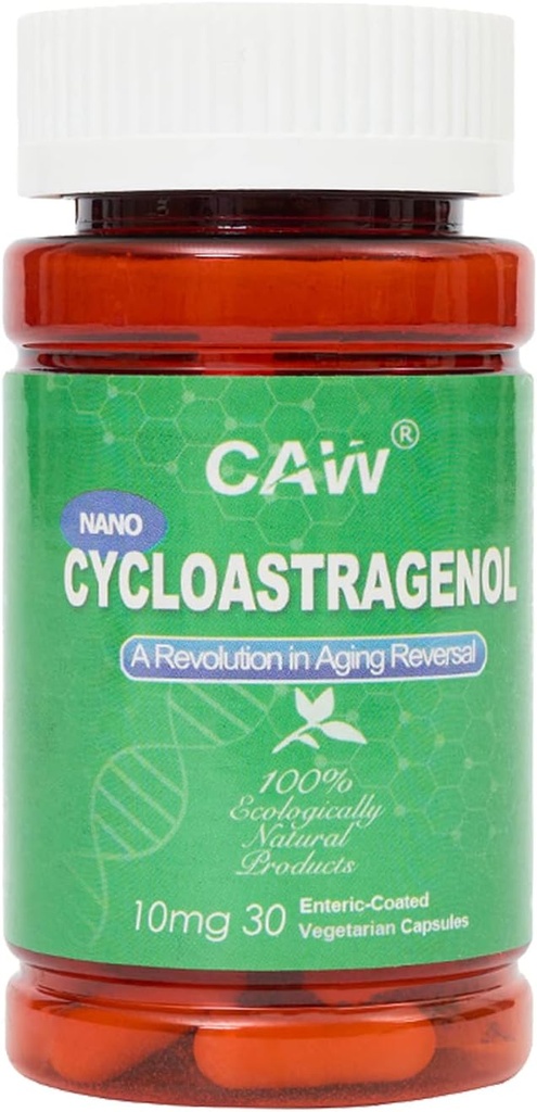 CAW Nano Cycloastragenol 98 10 mg 30 Caps | Anti-Aging Telomere Uzunluk | DNA Tamir, ABD'de Yapıldı | Daha İyi Aborpsiyon | İnic-Coated Vegetarian Capsules (1 Şişe)