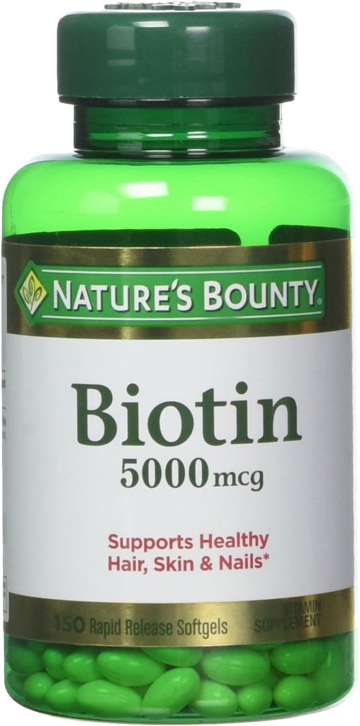 Nature's Bounty Biotin 5000 mcg, 60 Hızlı Dissolve Tabletler (Pack of 2)