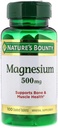 Nature's Bounty Magnesium, 500 mg Επικαλυμμένα δισκία, Mineral Supplement, Υποστηρίζει την υγεία των οστών και των μυών, Χωρίς γλουτένη, χορτοφαγικά, 100 Count (Pack of 3)
