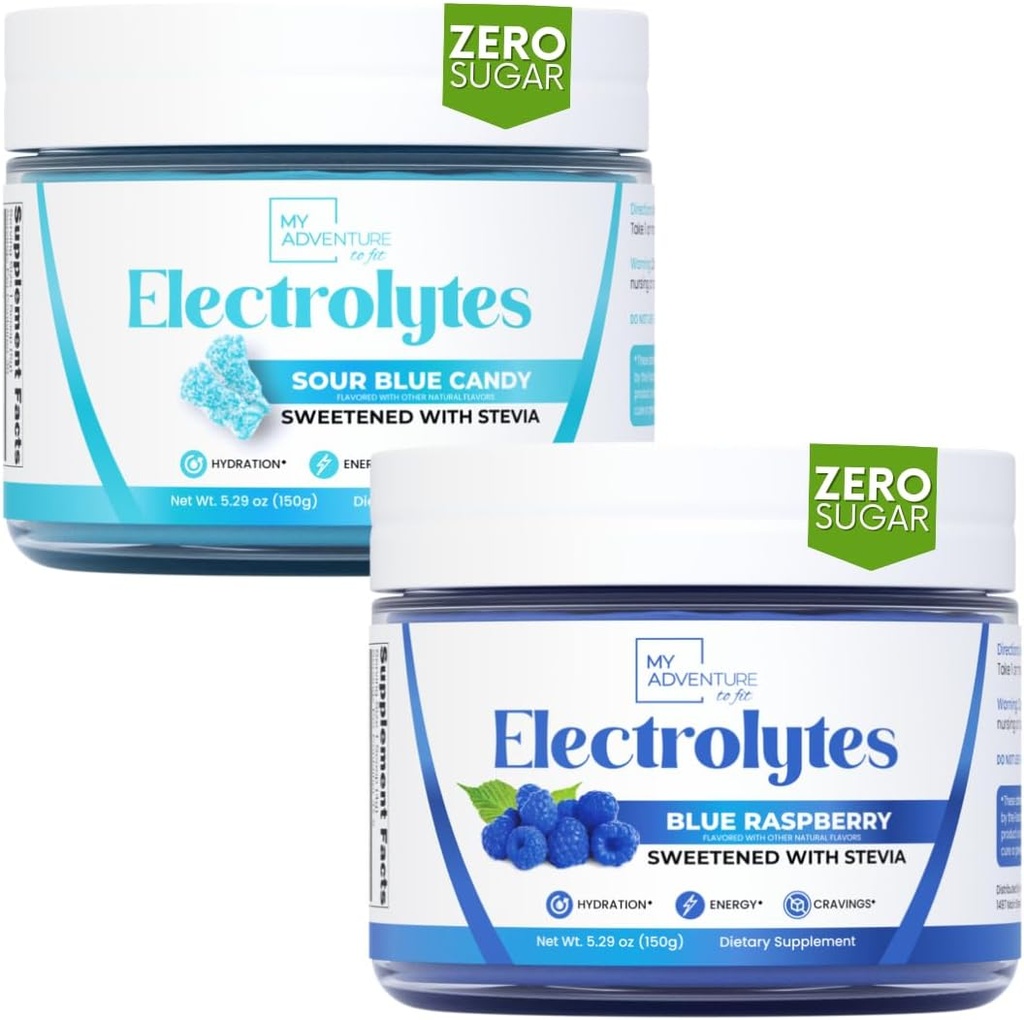 Maceram, Sıfır Sugar, Sche, Blue Raspberry & Sour Blue Flavors ile Hydration Electrolytes Toz'u İyileştirmek için