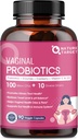 NATI TARGET Vaginal Womens Probiyotiks, 100 Milyar CFUs Probiyotiks & Prebiyotiks with Digestive Enzymes, Cranberry & D-Mannose - Supports PH Balance, Odor & Urinary Tract Health - 90 Capsules