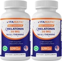 Vitamatic Melatonin 30 mg - B6 & L-Theanine - 120 Hızlı Dissolve Tabletleri Doğal Berry Flavor (2 Tabletler Dose = Melatonin 60 mg) (120 Count (Pack of 2))