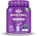 BioSteel Zero Sugar Hydration Mix, Great Tasting Hydration with 5 Essential Electrolytes, Grape Flavor, 100 Servings per Tub