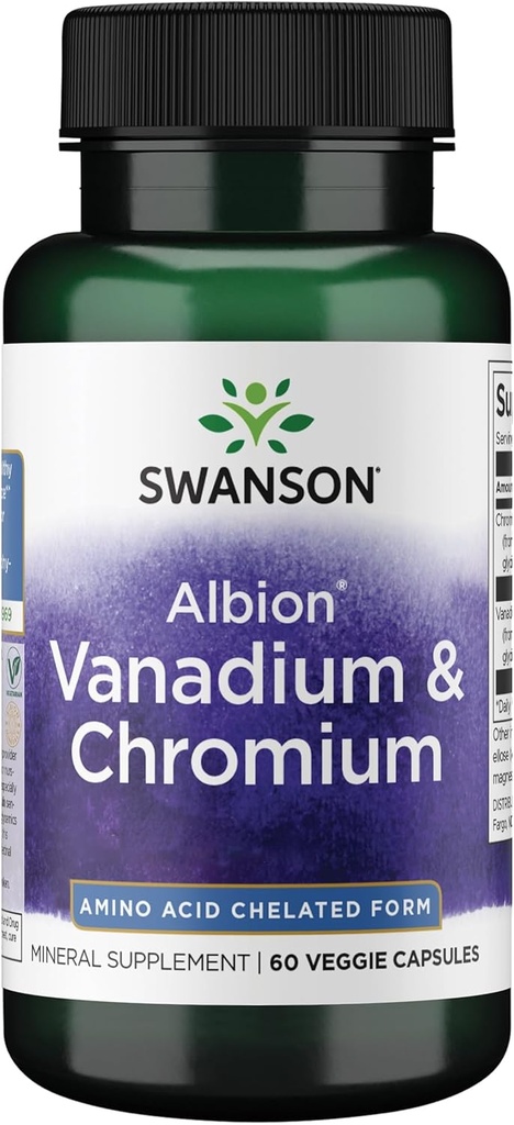 Swanson Albion Chelated Valvedium ve Chromium 60 Veg Capsules