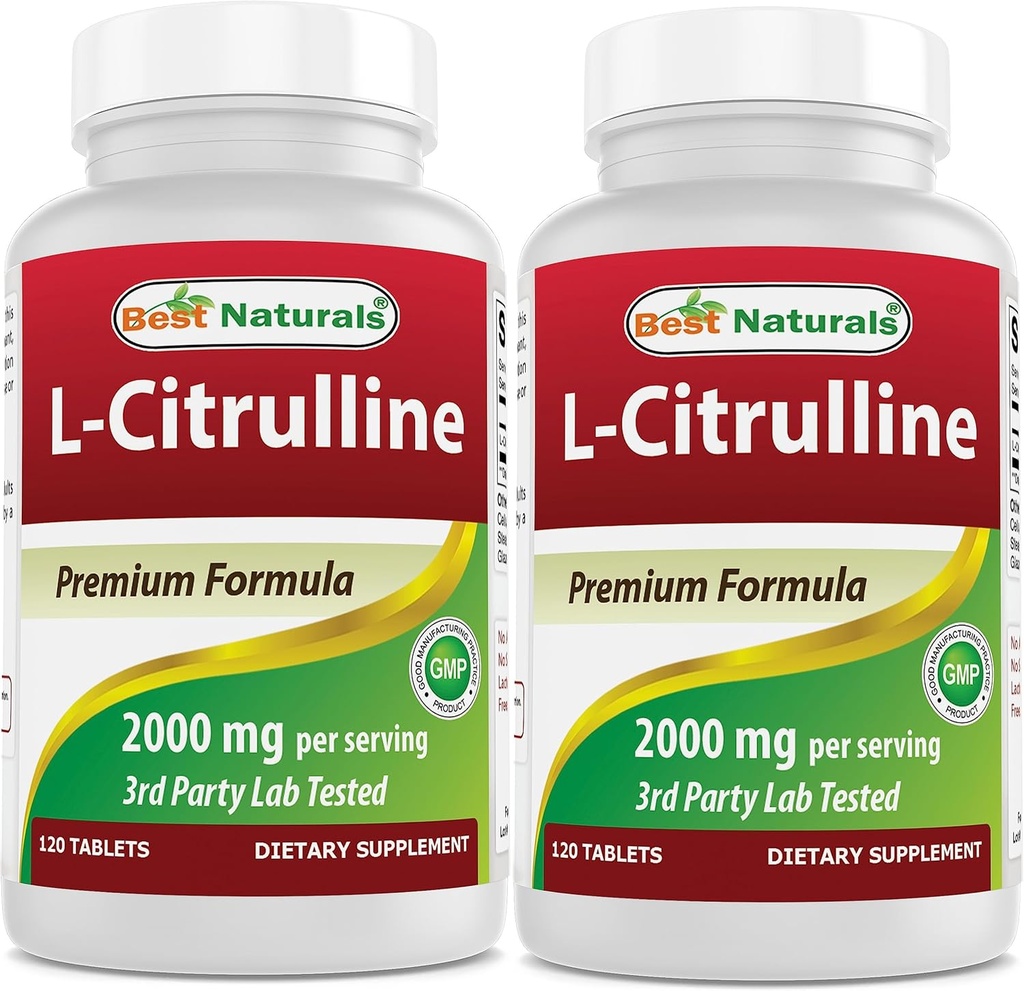 En İyi Doğallar L-Citrulline 2000 mg/Serving - Non-GMO - Gluten Free - 120 Tablet (120 Kont (Pack of 2))