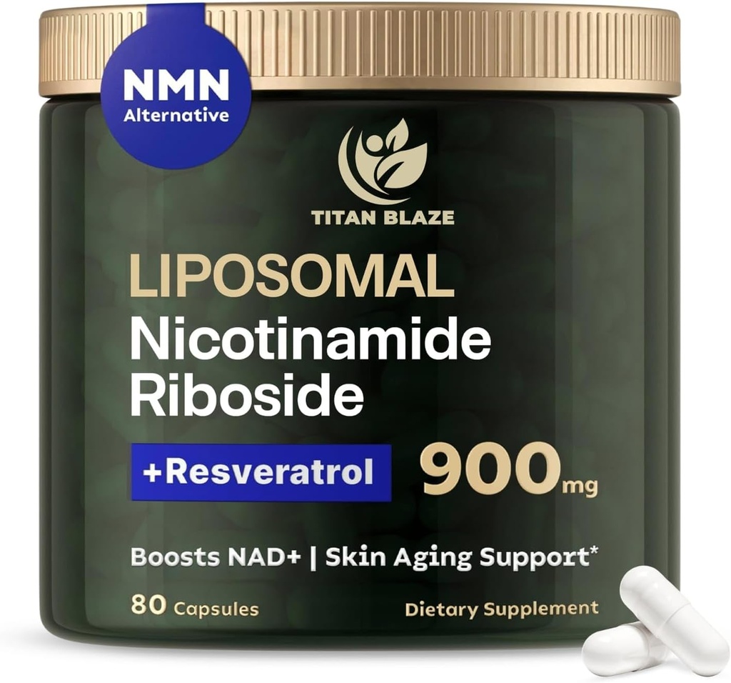 NAD+ Nicotinamid Riboside with Resveratrol & Quercetin NMN Alternative – Premium Anti-Aging Supplement for Energy, Focus, and Cellular Support – 80 High-Purity Capsules 900 mg