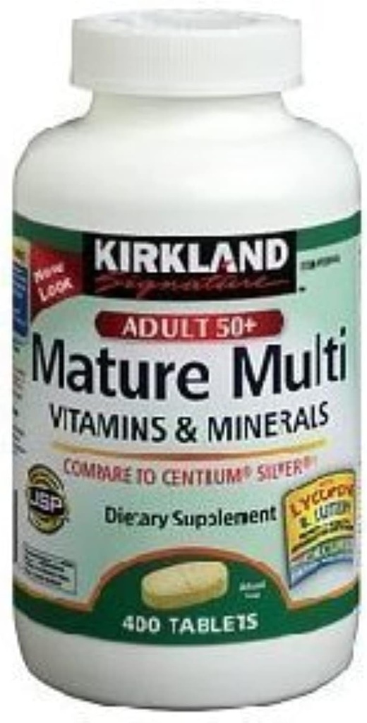 Kirkland Signature Olgun Multi Vitamins & Minerals with Lycopene and Lutein 400 Tablets - Centrum Gümüş
