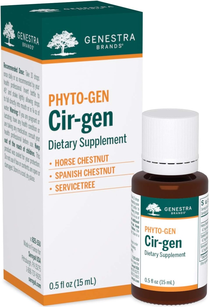 Genstra Brands Cir-gen | Horse Chestnut, İspanyol Göğüs, ve Servicetree Herbal Supplement | 0,5 fl. oz.