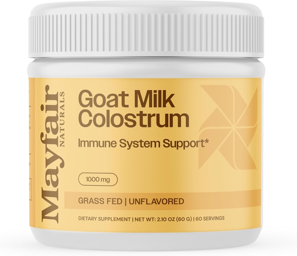 Goat Milk Colostrum Toz, Grass Fed, Natural Immune System ve Gut Health Support, 60 Grams