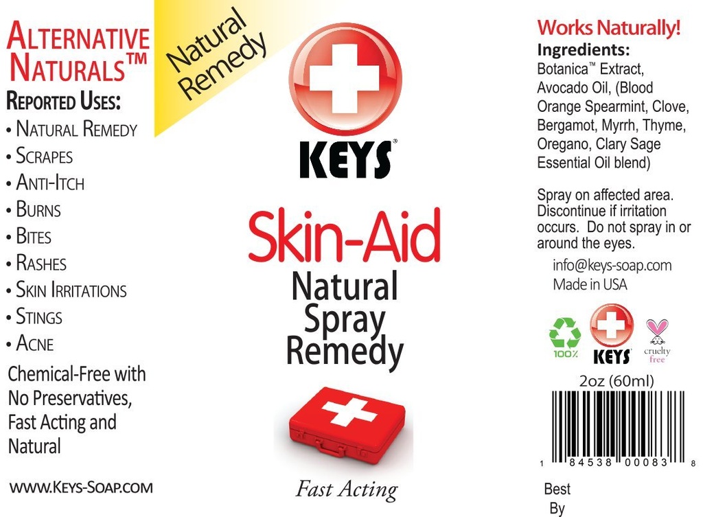 Anahtarlar Skin-Aid Vegan, Chemical-Free, All Natural Antiseptic Analgesic Spray Terapi Remedy, Hızlı İlaç Malzemeleri Tedavisi Proportions, No Lidoka, 2 ounces