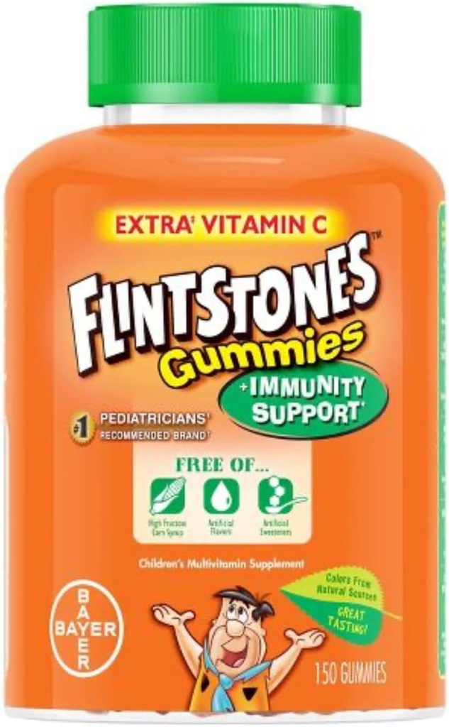 Flintstones Çocuk Multivitamin Plus Immunity Support Gummies 60 Count (Pack of 2)
