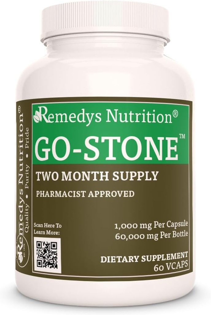 Remedy'nin Beslenme Go StoneTM Kidney & Gallbladder | 1000 mg, 60 Vegan Capsules Herbal Diyetsel Supplement | İki Ay Supply
