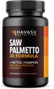Saw Palmetto Supplement with Sting Nettle and Riley Seed Extract - Advanced 3X Formula - +1 Blocker Urinary Health and Prostate Support for Mens Health - Vegan, Non-GMO Capsules - 2 Ay Supply
