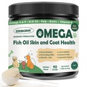 ZEBORA Omega 3 Köpekler için balık yağı, Wild Caught Dog Fish Oil, EPA & DHA, Krill Oil, Kelp, Skin ve Coat Supplement Supplement, Anti Itch & Shedding, Support Kuru Skin, Joint Health, Dog Antis