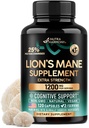 Lions Mane Supplement Capsules - Organik Lions Mane - ABD'de Made in ABD - Meyve Bodies Ekstraksiyonu - 1200 mg, 25 Polysaccharides - Memory & Focus Support - As Lions Toz - 120 Capsules, 2 Ay Supply