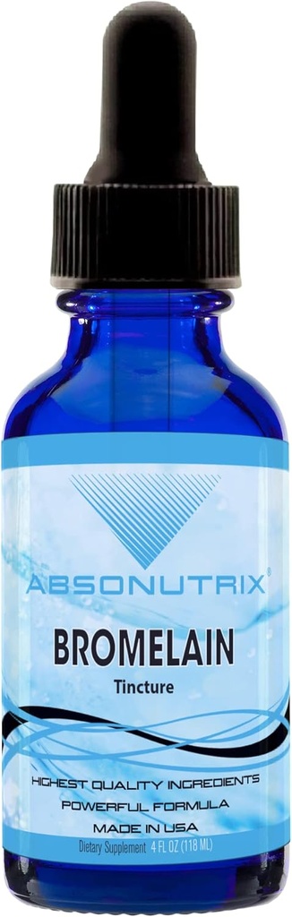 Absonutrix Bromelain 590 mg, Υγρές σταγόνες εύκολο να καταναλωθεί, φιάλη 4 Oz, εκχύλισμα ανανά για υποστήριξη ιστού, γρήγορη απορρόφηση, χωρίς γλουτένη, δοκιμή τρίτου μέρους, GMP-πιστοποιημένο, μη GMO, Κατασκευασμένο στις ΗΠΑ
