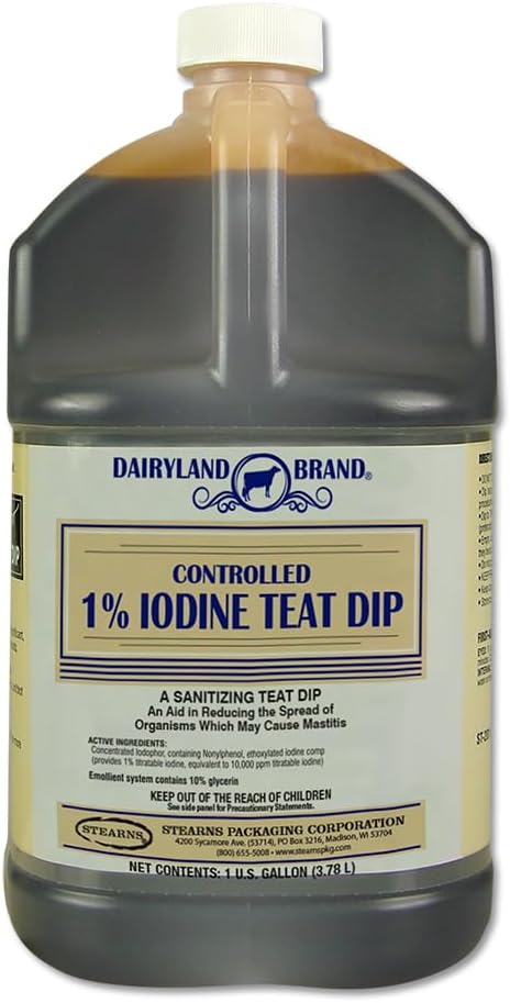 Stearns εταιρεία συσκευασίας st0201-db-tl31 Gallon, 1% Controlled Iodine Teat Dip