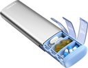 Vaydeer Metal Travel Pill Organizer, 7 Day Weekly Pill Box, Μεγάλη Χωρητικότητα Καθημερινή Χαριτωμένη περίπτωση Χάπια για Συμπληρώματα, Χάπια, Βιταμίνες και Φάρμακα (Μικρή,Sliver)