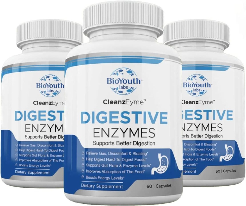 Laboratuvarlar Doğal Digestive Enzymes & Probiyotik Supplement for Yetişkinler, 180 Capsules - Digestive Enzymes & Avantaj Probiyotik for Digestion & Digestive Health.