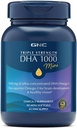 GNC Triple Strength DHA 1000 Mini Omega 3 Supplement, 1000 mg, Ultra Yoğun, Yüksek Potency, Beyin Gelişimi ve Sağlıklı Vizyon, Burpless, 90 Mini Softgels, 45 SVG, 45 Day Supply