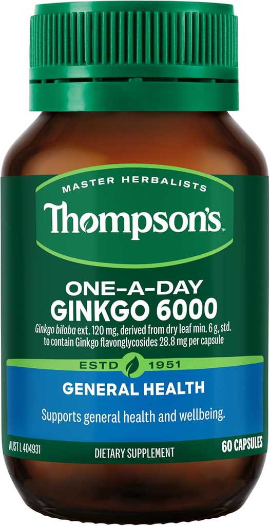 Thompson'ın One-A-Day Ginkgo 6000 mg 60 Capsules