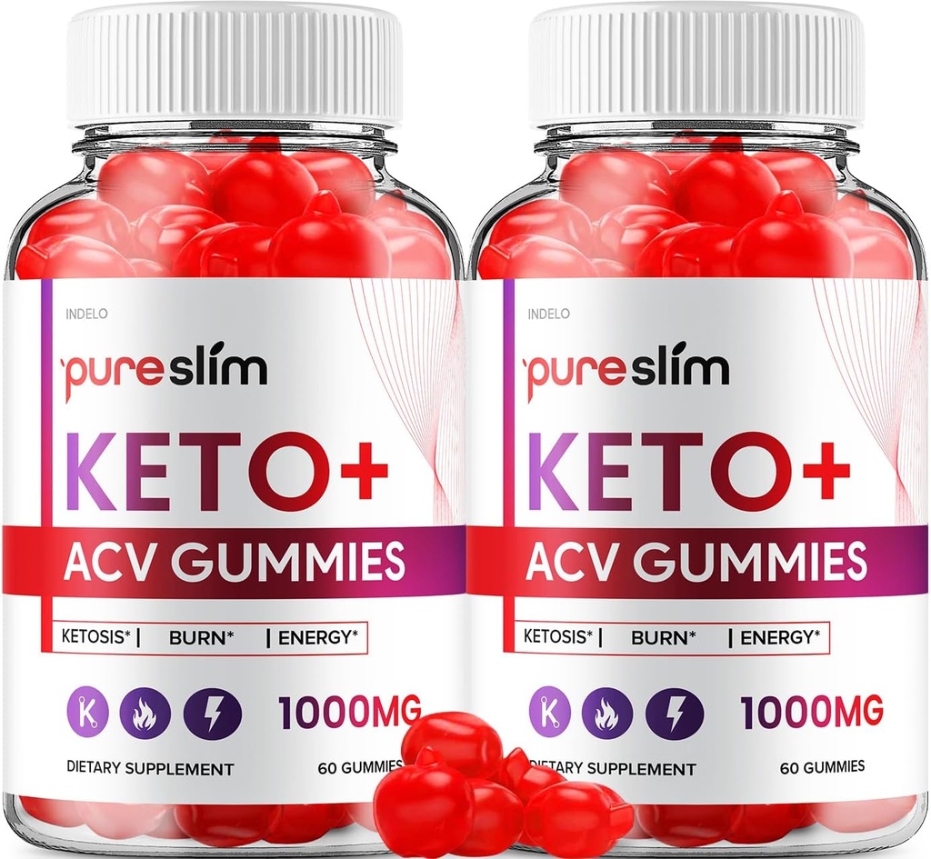 (2 Pack) Pure Slim Keto ACV Gummies - Gelişmiş Formula PureSlim Keto Plus ACV Gummies Apple Cider Vinegar Pure ACV Gummies Diyetary Supplement Yorumlar Men Women (120 Gummies)