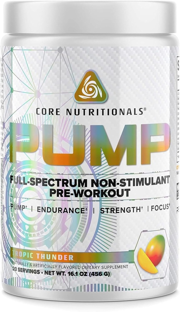 Core Nutritionals Αντλία Full-Spectrum Μη-Δυνατά Προ-Εργασία, με N03T Νιτρικό, Peak02, Alpha GPC, για μέγιστη αντλία, δύναμη, και απόδοση 20 εξυπηρετήσεις (Μαύρη αστραπή)