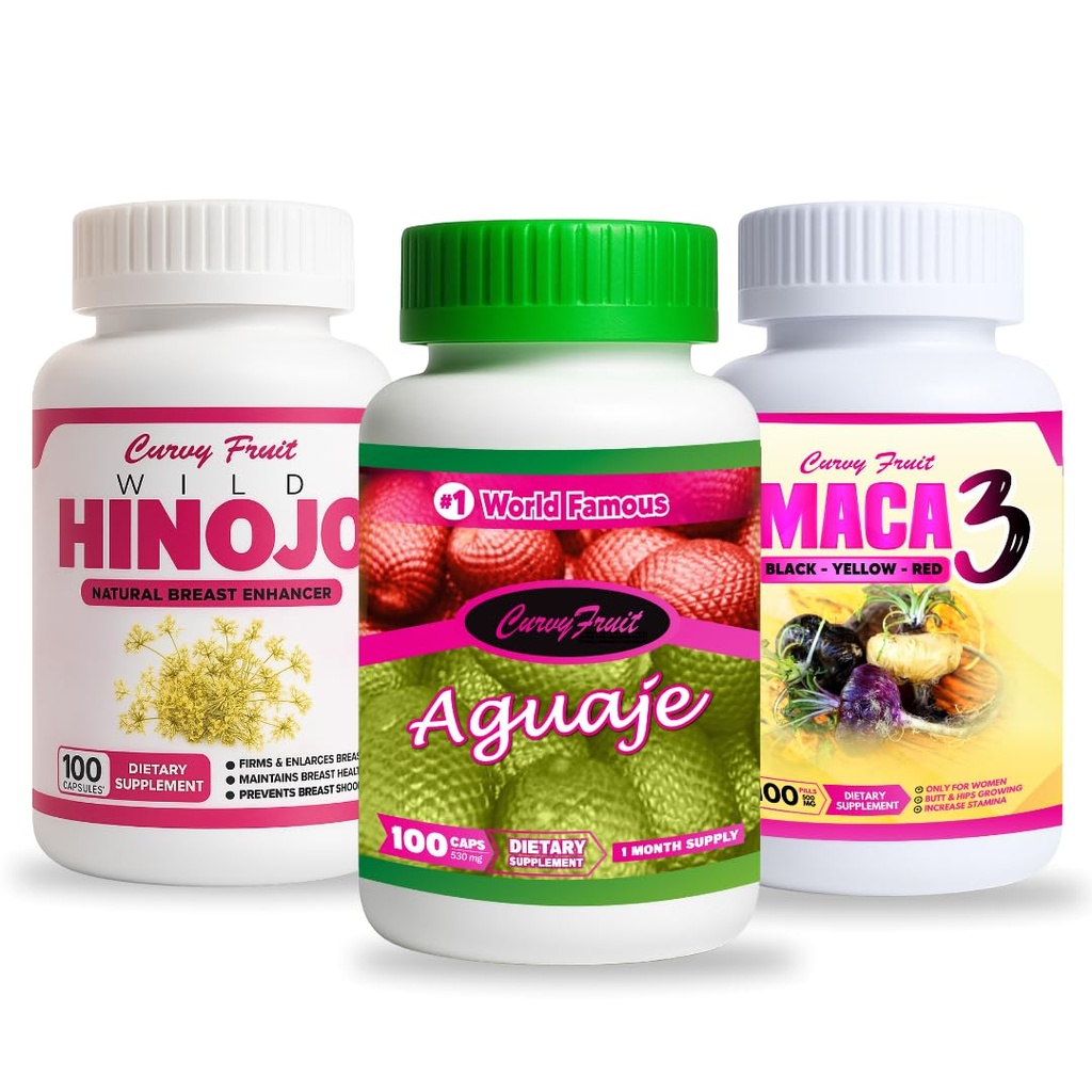 Bigger Booty, Bust & HIPS – Aguaje + Maca 3 + Wild Hinojo χάπια –Φυσική καμπύλη Shaping συμπλήρωμα – 3 μπουκάλια / 1 μήνα προσφοράς