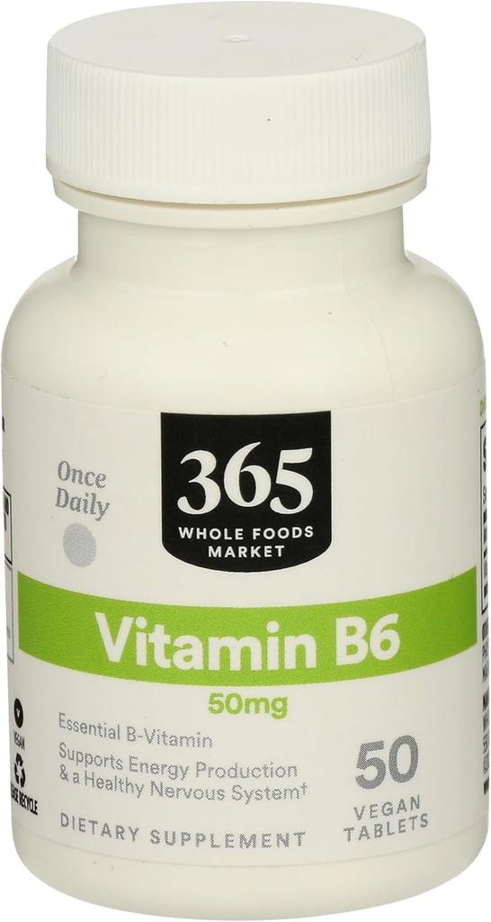 365 Bütün Gıdalar Pazarı, B6 50Mg, 50 Kont