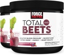 Force Factor Total Beets Drink Mix Superfood Powder με νιτρικά άλατα για την υποστήριξη της κυκλοφορίας, του οξειδίου του αζώτου, της ενέργειας, της αντοχής, και Stamina, Cardiaγγειακό συμπλήρωμα υγείας της καρδιάς, 60 εξυπηρετούν, 2-Pack