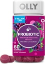 OLLY Probiyotik Gummy, Immune ve Digestive Support, 1 Milyar CFUs, Chewable Probiyotik Supplement, Berry, 40 Day Supply - 80 80