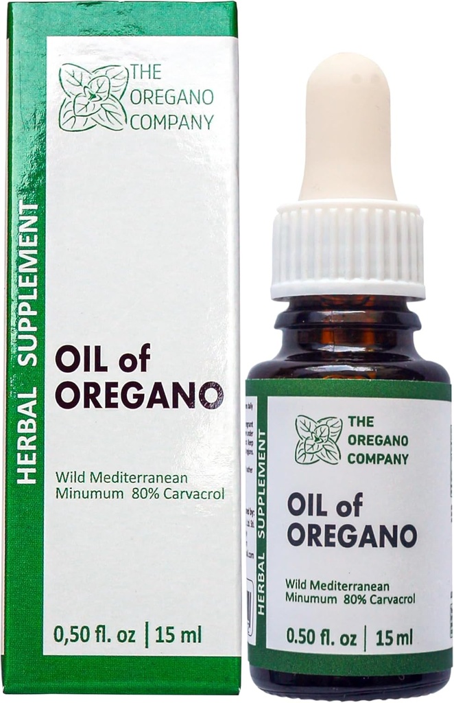 OREGANOSU- Oregano 0,50 fl. oz 15 ml Liquid, Drops, Vegan,Vejetaryen, Aceite De Oregano, Edible Food Grade Supplements,High Natural Carvacrol Potency,Wild Oregano Oil Extract Tincture