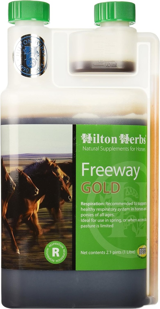 Hilton Herbs Freeway Gold συμπλήρωμα υγρής αναπνοής για τα άλογα, 2.1pt μπουκάλι