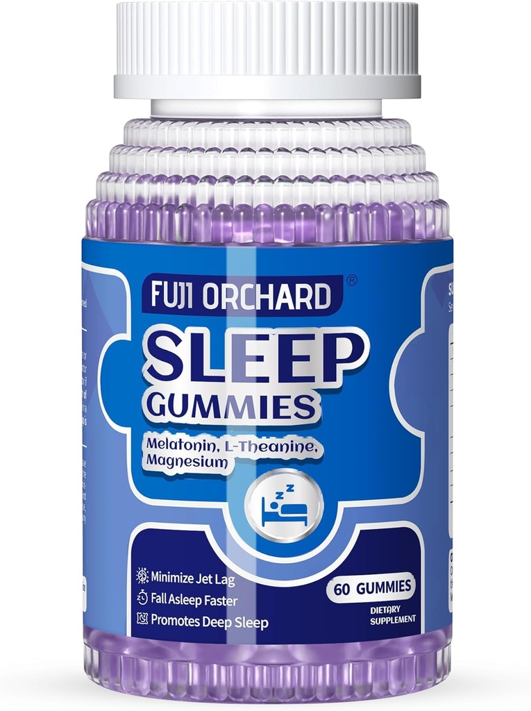 Sleep Gummies, Magnezyum & L-Theanine ile Yetişkinler için Doğal Uyku Gummies, Strength Melatonin Gummies Sleep Aid for Yetişkinler, 60 Count