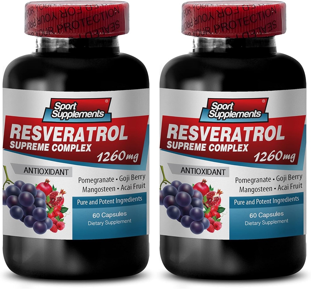 Resveratrol Supreme 1200mg Μέγιστη δύναμη Plus 1200 κόκκινα συμπληρώματα κρασιού, ρεσβερατρόλη συμπλήρωμα κόκκινο κρασί, ρεσβερατρόλη αντιοξειδωτικό, κόκκινο εκχύλισμα κρασιού με ρεσβερατρόλη, κόκκινο κρασί σταφυλόσπιτα 2 μπουκάλια