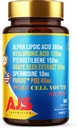 AJS Pure Cell Youth 6X PRO, 90 Capsules -PQ 40mg, R-Lipoic Acid 360 mg, sodyum Hyaluronate 120 mg, Pterostilbene 150 mg, Grape Tohumu 50 mg, spermidine 10 mg