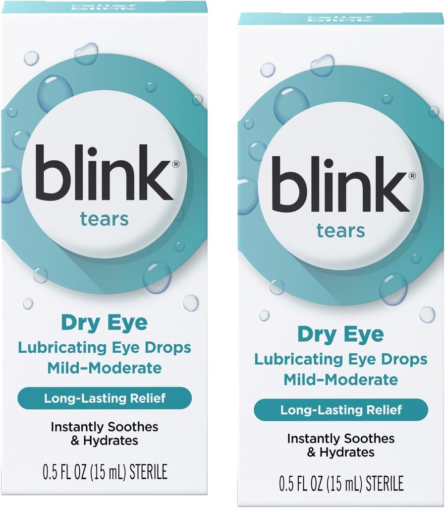 Blink Δάκρυα Λιπαντικές Οφθαλμικές σταγόνες (Mild-Moderate Dry Eye), 0. 5 FL OZ (15 ml) - 2-Pack
