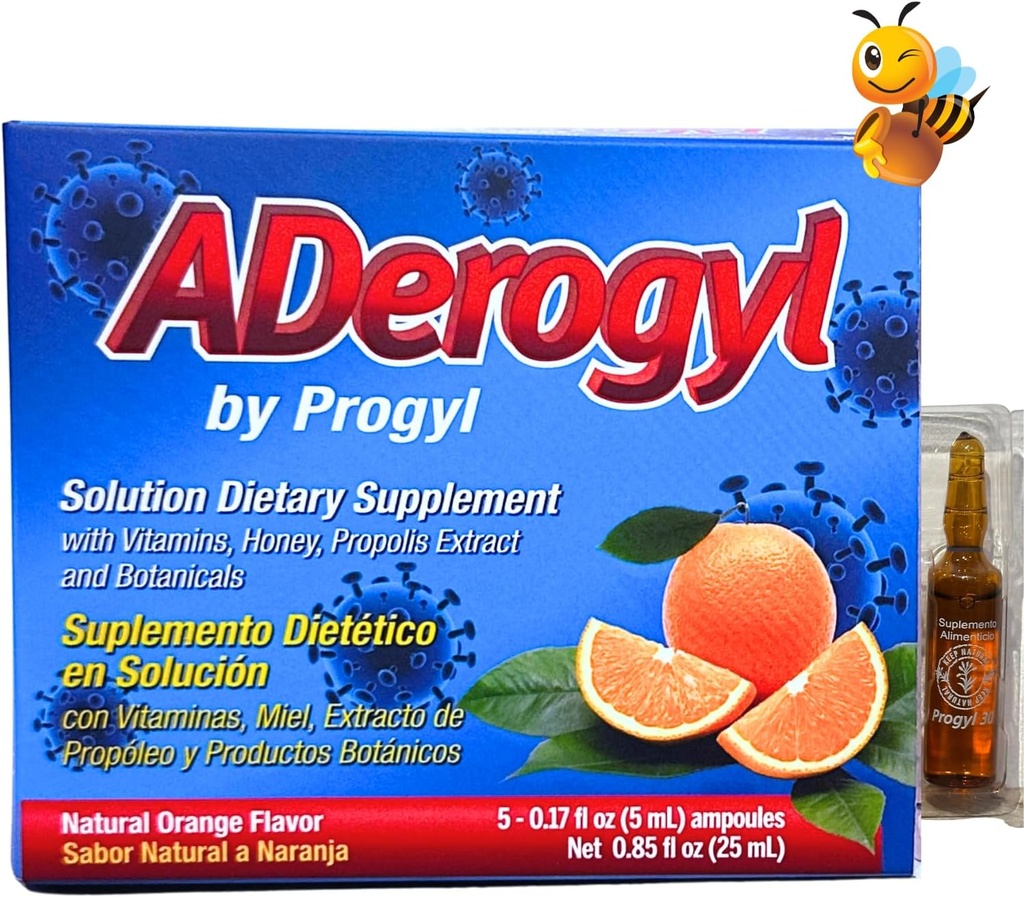 A, C, D, E, çinko, Bee Honey, Propolis ve Botanik Türleri ile Oral Sıvı Vitaminler - 5 Immune Support Supplement Ampoules (0.85 fl oz / 25 ml)