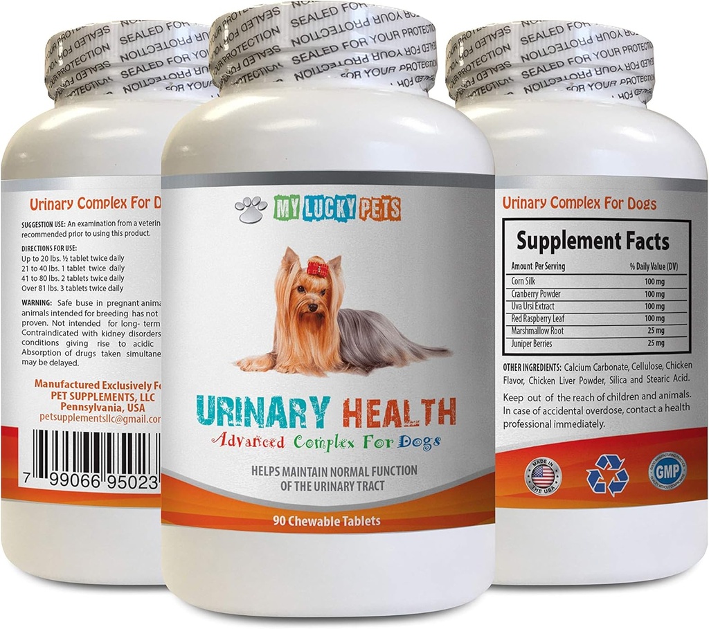 Köpek Urinary Tract Desteği - Köpek Urinary Health Formula - Incontinence ve Bladder Issues - Immune Boost - Corn Silk Pills for Dogs - 1 Şişe (90 Tedavi)