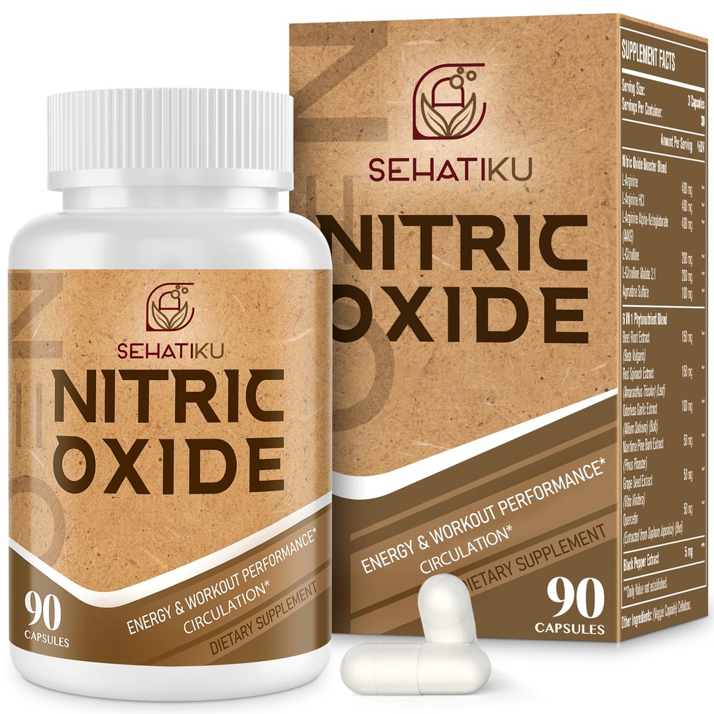 Nitrik Oksit Tamam, Nitrik Oksit & 6in-1 Kalp, Akış, Immune - 90 Capsules (1 Şişe)