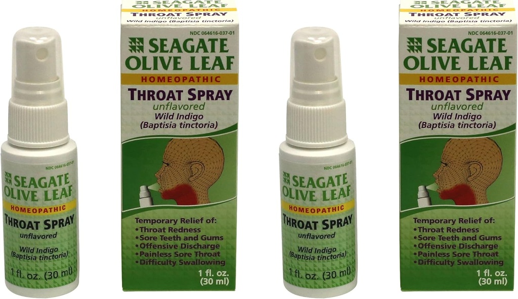 Seagate Products Homeopathic Olive Leaf Throat Spray 1 s Unflavored 2pack